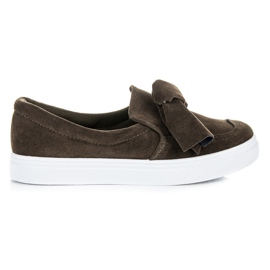 Fashion Slip-on sneakers med sløjfe grøn