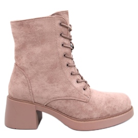 Mayfield Khaki ankelstøvler med snøre beige
