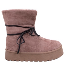 Pris Khaki fåreskind snestøvler beige