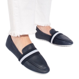 Marineblå elegante slip-on ballet lejligheder