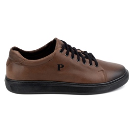 Polbut Herresko, lædersneakers 2127, mørkebrune