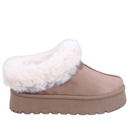 Yogi Khaki korte snestøvler med pels beige