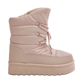 Platform snestøvler med lynlås Big Star OO274885 Beige