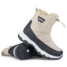 Snestøvler til kvinder med manchet, beige 9159-4BE