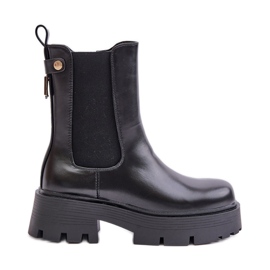 Chelsea støvler med lynlås, Eco Leather Black Ninnet sort