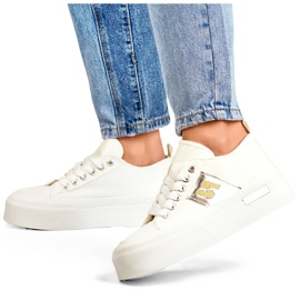 Low-top sneakers med tyk sål, hvid LY100W