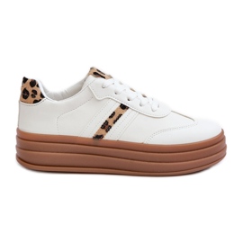 Leopard Platform Sneakers til kvinder Hvid Dravinnia