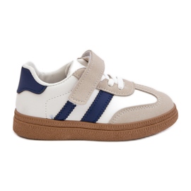 Børne velcro sneakers hvid og blå Tromella