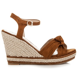 Wilady Espadriller på kilehæl med platform brun