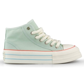 Kvinders high-top tekstilsneakers, lysegrønne BL507BL