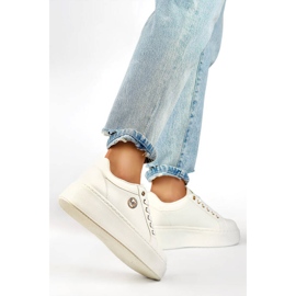 Damesneakers med tyk sål, hvid TL251-9W