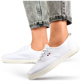 Hvide HB-6W sneakers til kvinder med hvid sål