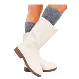 Hvide matte galocher til kvinder beige