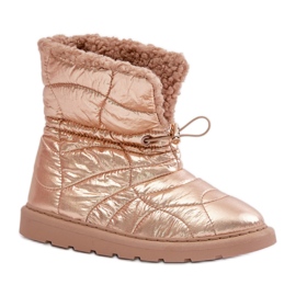 Snestøvler Model 6433 Pink Guld lyserød
