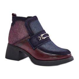 Maciejka 06747-23 Bourgogne/Navy ankelstøvler rød