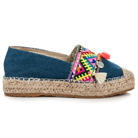 Vices Espadriller med etnisk tryk blå