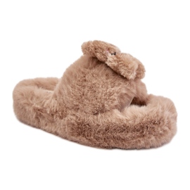 Hjemmesko Model BG189P Beige med en bamse