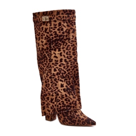 Model 9501A brune leopardstøvler
