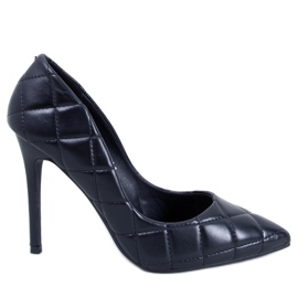 Quiltede sorte stiletpumps