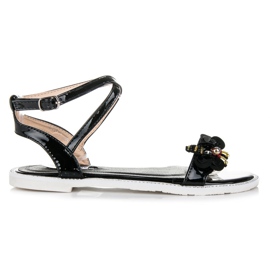 Vices Lakerede sandaler med sommerfugl sort