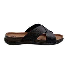 Mænds læder inblu GV00001I sort flip flops