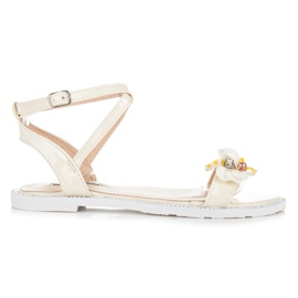 Vices Lakerede sandaler med en sommerfugl gul