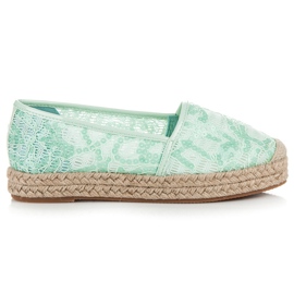 Vices Blonde espadriller med pailletter grøn