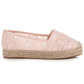 Vices Espadriller med blonder med pailletter lyserød