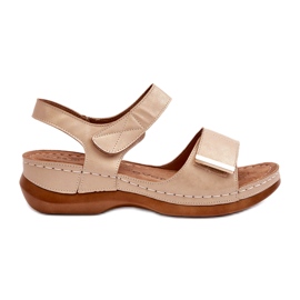 Evento Komfortable beige velcro-sandaler til kvinder