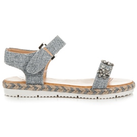 Vices Sandaler espadriller med velcro grå