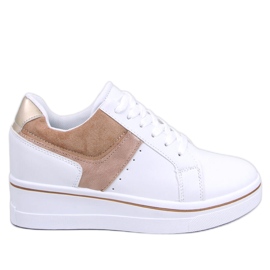 Sportssneakers til kvinder med skjult kile, beige
