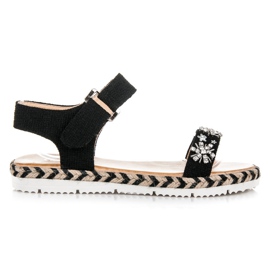 Vices Espadrillesandaler med velcro sort