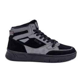 Ruskindssneakers til mænd Big Star OO174303 Hi-Poly System Sort-Grå