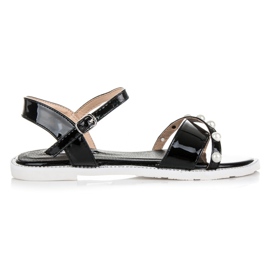 Vices Flade sandaler med perler sort