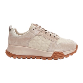 Dame læder sneakers Big Star OO274A315 Hi-Poly System Beige
