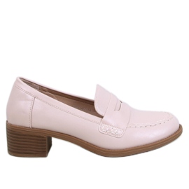 Beige bredhælede pumps
