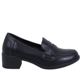 Sorte bredhælede pumps