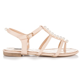 Vices Stilfulde sandaler med perler brun