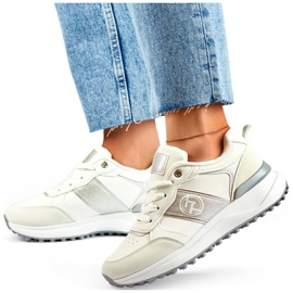 Dame sportssko, platform sneakers, hvid Y3806W