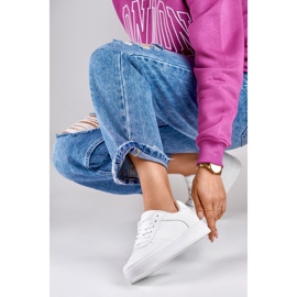 Sportssko til kvinder, hvide sneakers K-1W