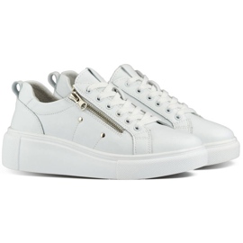 Platform sportssko i læder, hvid GD-LX1001W