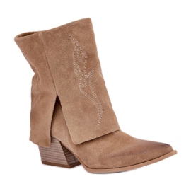 Uisolerede cowboystøvler til kvinder Zazoo 3488 beige