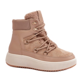 Isolerede snestøvler til kvinder MD9944-7 beige brun
