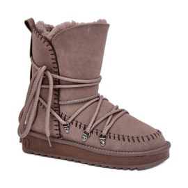 D.Franklin snestøvler til kvinder med pels DFSH375004 beige