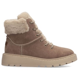 Rieker 70402-24 beige ankelstøvler med pels