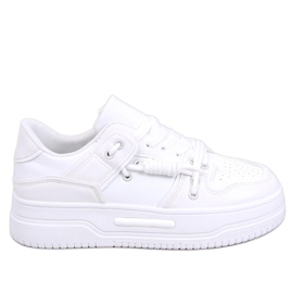 Hvide højsålede sneakers til kvinder