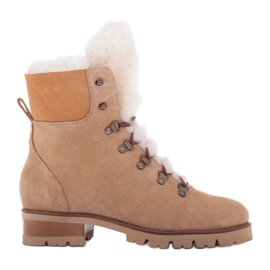 Marco Shoes Damestøvler isoleret med uld beige