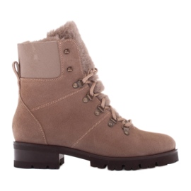 Marco Shoes Damestøvler isoleret med uld beige