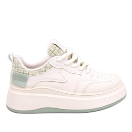 Pastelbeige og grønne sneakers til kvinder