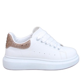 Platformsneakers i hvid og guld